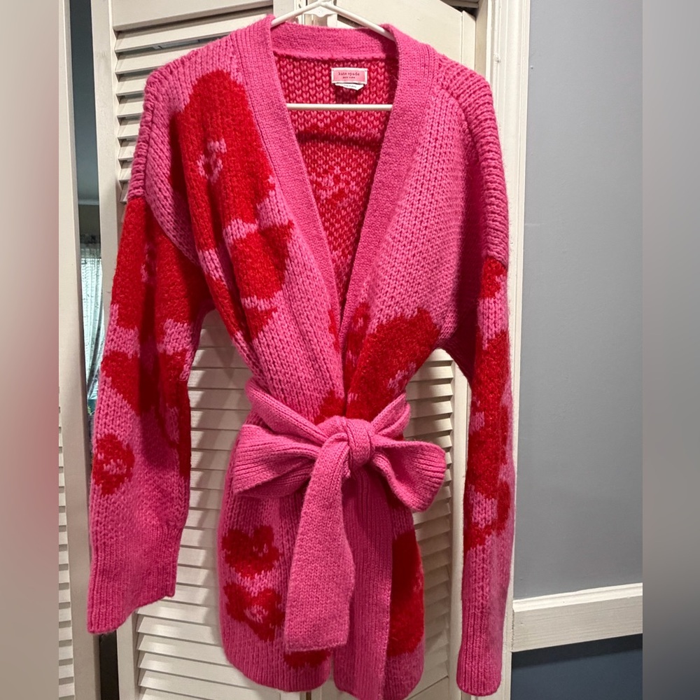 kate spade Pink and Red Floral Cardigan